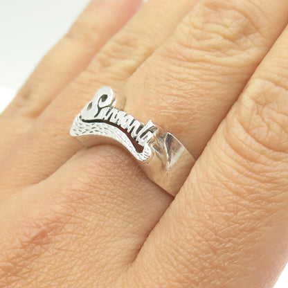 925 Sterling Silver Vintage "Samanta" Name Ring Size 8.25