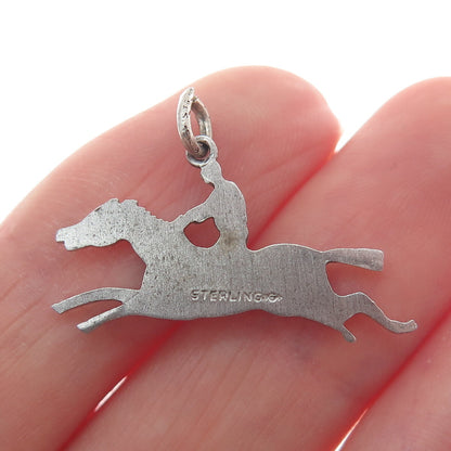 GRIFFITH & SONS CO. 925 Sterling Silver Antique Horseback Riding Charm Pendant