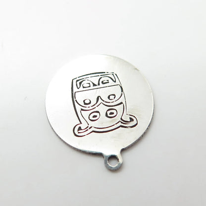 925 Sterling Silver USA Two In Town Hippopotamus Charm Pendant