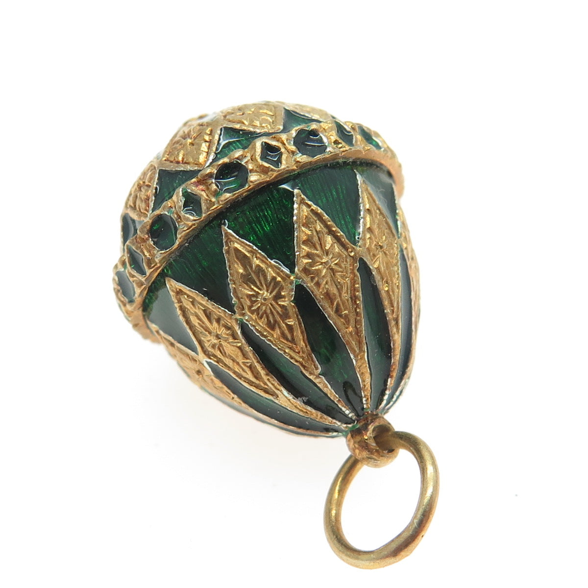 RAFKA Retired 925 Sterling Silver Vermeil Enamel Royal Easter Egg Charm Pendant