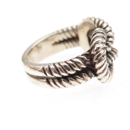 925 Sterling Silver Vintage Love Knot Oxidized Ring Size 5