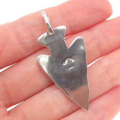 Kay Johnson Anglo Old Pawn 925 Sterling Vintage Turquoise Arrow Charm Pendant