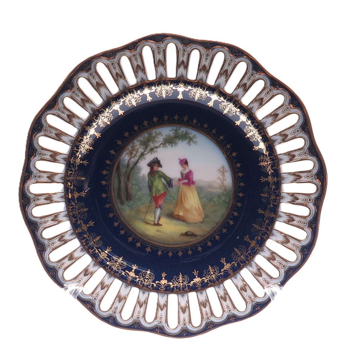 RICHARD KLEMM Antique Germany Courting Couple Hand Painted Porcelain Plate