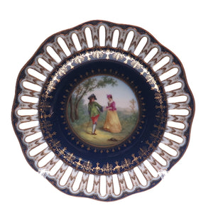 RICHARD KLEMM Antique Germany Courting Couple Hand Painted Porcelain Plate
