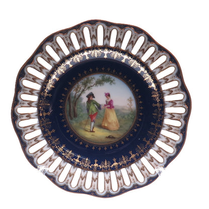 RICHARD KLEMM Antique Germany Courting Couple Hand Painted Porcelain Plate