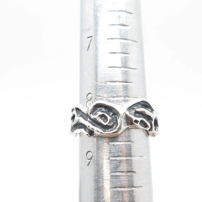925 Sterling Silver Vintage Modernist Band Ring Size 8.5