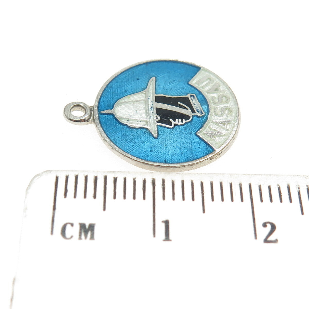 BMCO 925 Sterling Silver Antique Art Deco Enamel "Nassau" Soldier Pendant