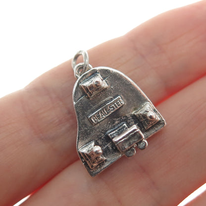 BEAU 925 Sterling Silver Vintage Grand Piano Locket Minimalist 3D Charm Pendant