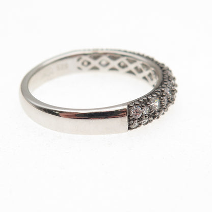 925 Sterling Silver Round-Cut C Z Half Eternity Band Ring Size 9.25