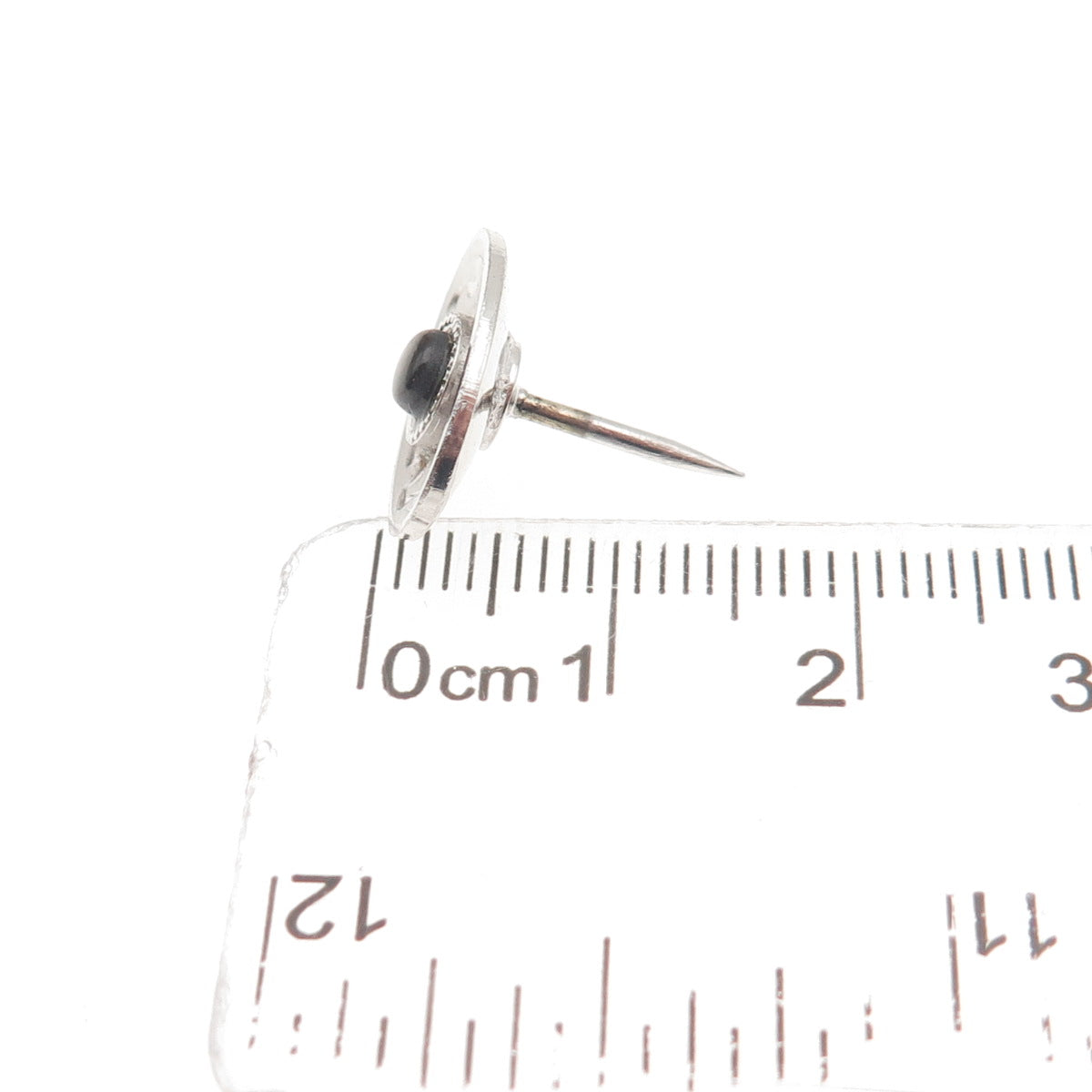 JML Diplomat 925 Sterling Silver Vintage Real Star Sapphire Tie Tack Lapel Pin