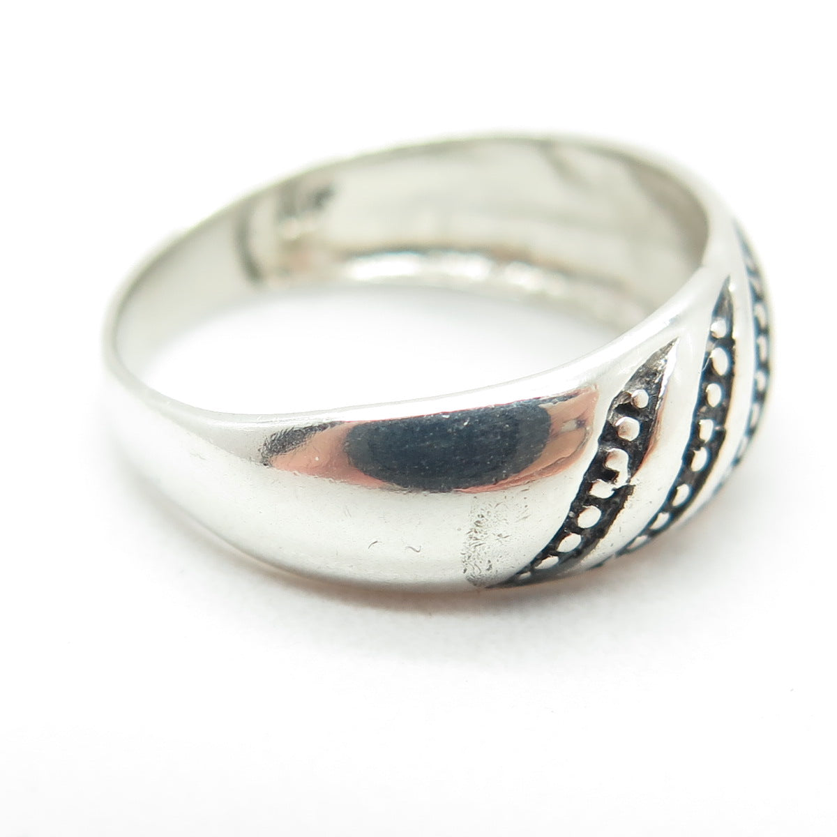 CHAPAL ZENRAY 925 Sterling Silver Vintage Animal Pattern Oxidized Ring Size 7.75