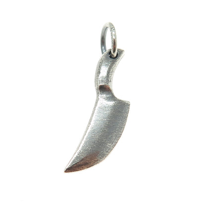 925 Sterling Silver Vintage Kitchen Knife Oxidized Charm Pendant