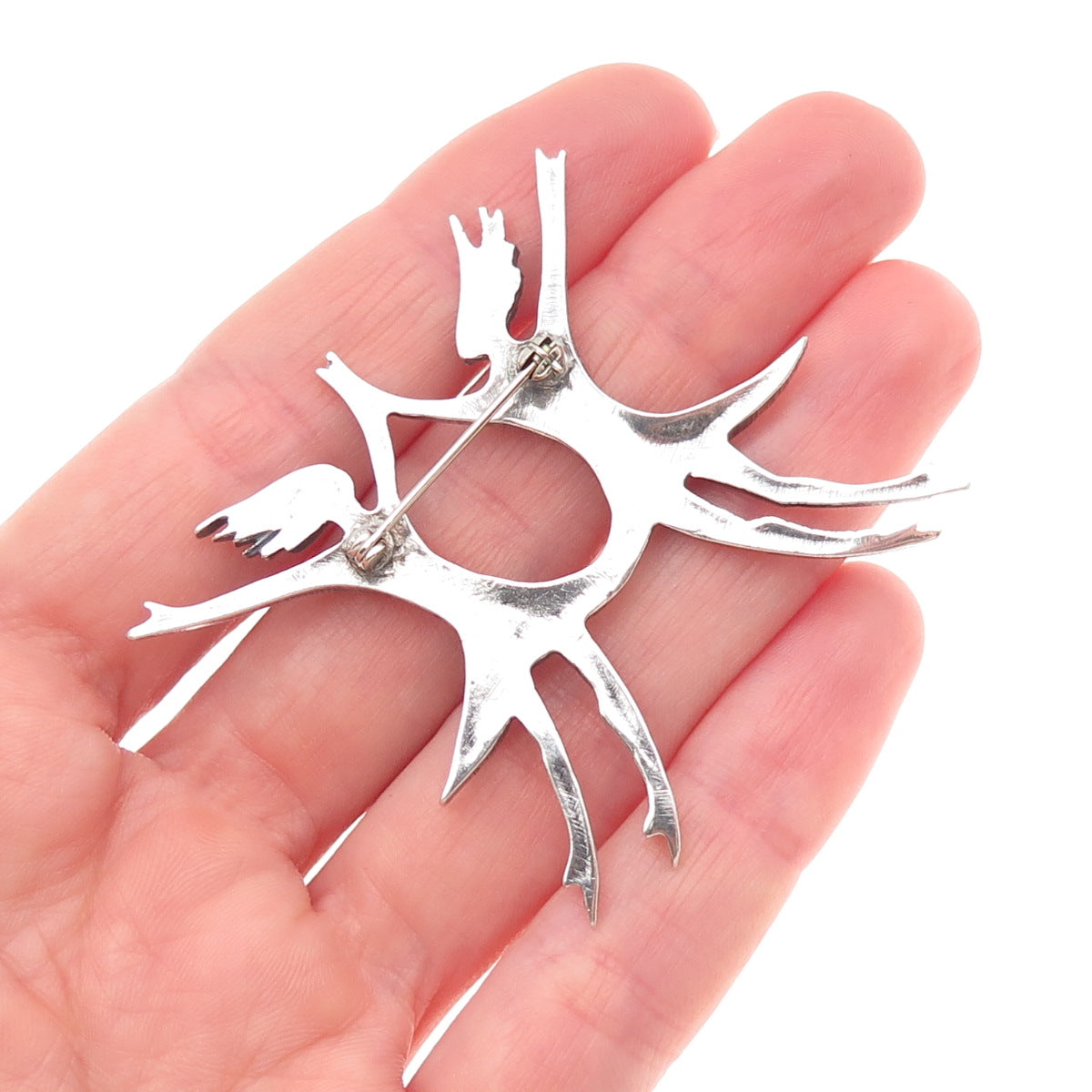 925 Sterling Silver Vintage Modernist Dancing Couple Oxidized Pin Brooch