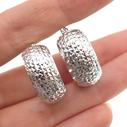 ANNIKA WITT 925 Sterling Silver Diamond-Cut Hoop Earrings