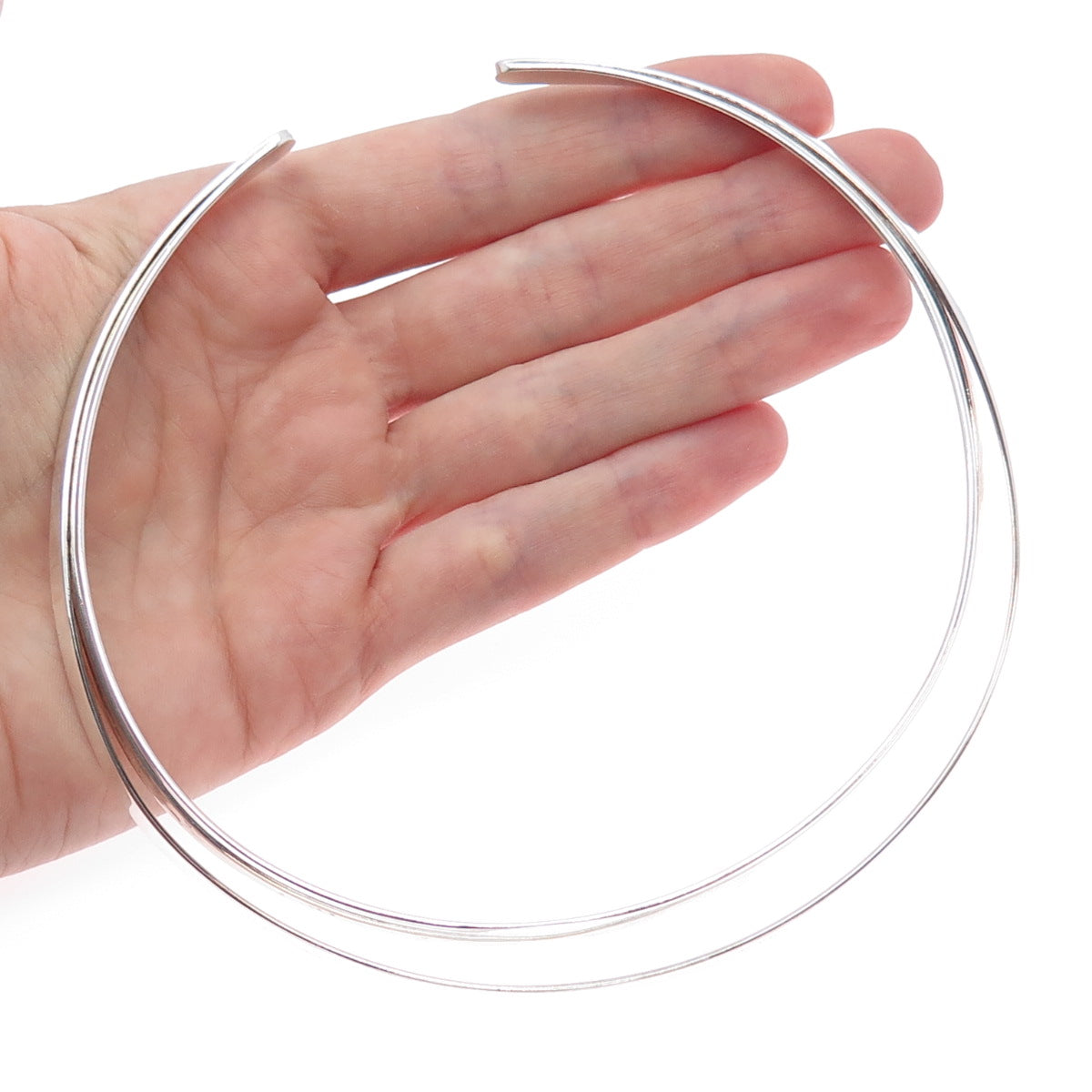 MILOR Sterling Silver Vintage Italy Modernist Adjustable Choker Necklace 14-16"