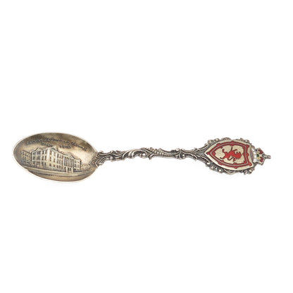 925 Sterling Antique 1901 Canada Enamel Provincial Building Halifax Coffee Spoon