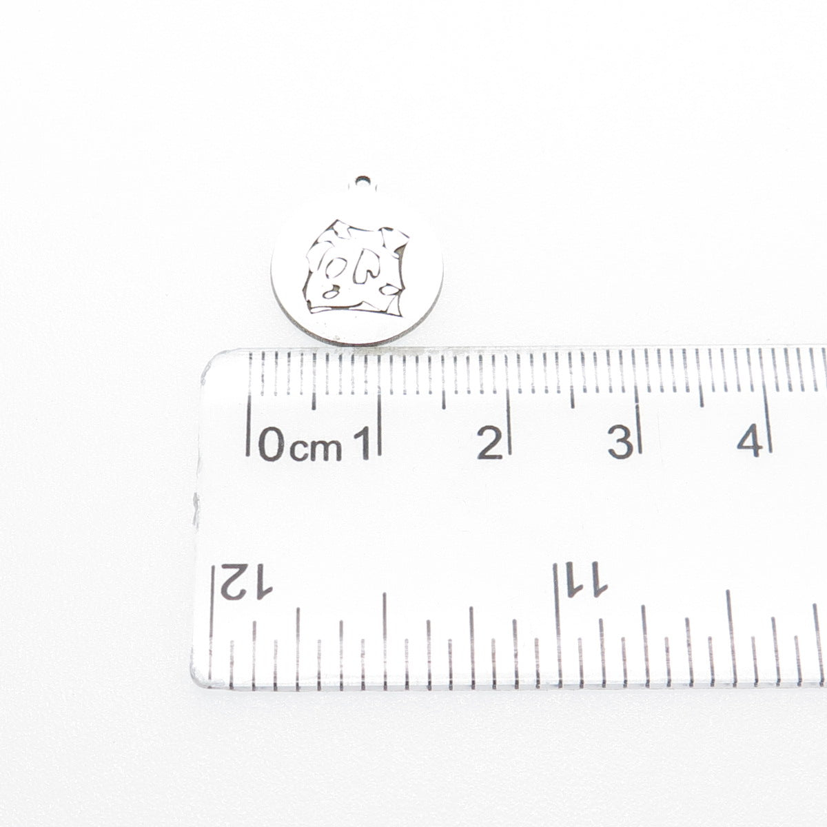 TWO IN TOWN 925 Sterling Silver Engraved Dog Round Tag Minimalist Charm Pendant