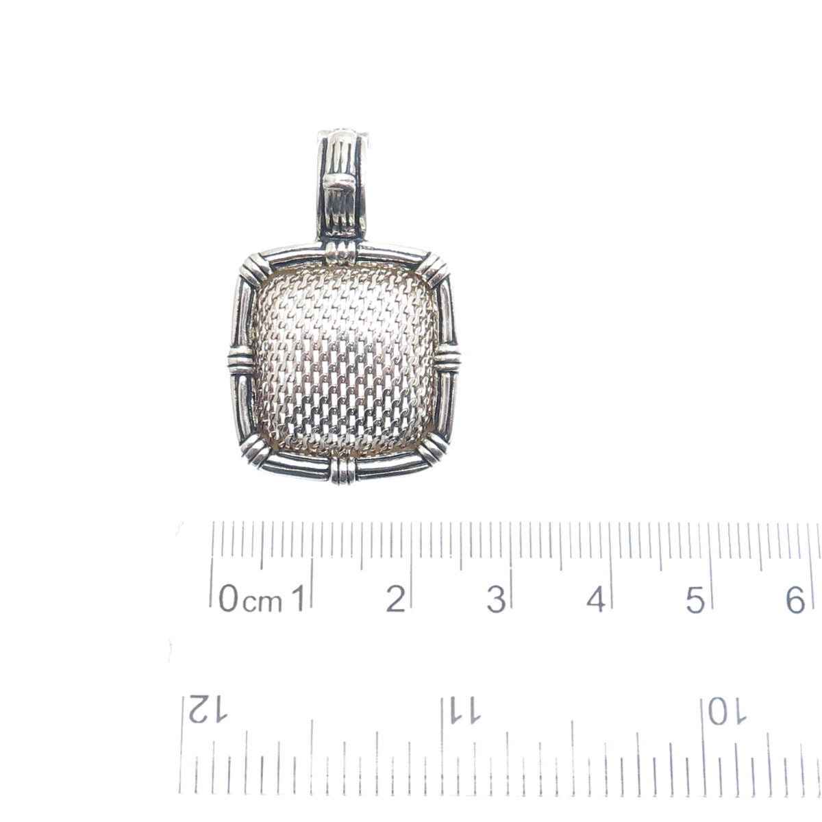 ESPO SIG Joseph Esposito 925 Sterling Silver Vintage Mesh Dome Oxidized Pendant