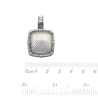ESPO SIG Joseph Esposito 925 Sterling Silver Vintage Mesh Dome Oxidized Pendant