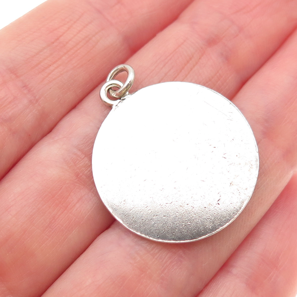925 Sterling Silver Vintage Mayan Calendar Oxidized Charm Pendant