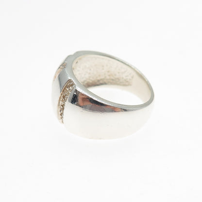 CLYDE DUNEIER CID 925 Sterling Silver Vintage Round-Cut C Z Ring Size 6