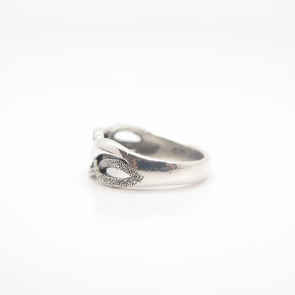 925 Sterling Silver Vintage Braided Ring Size 7 3/4
