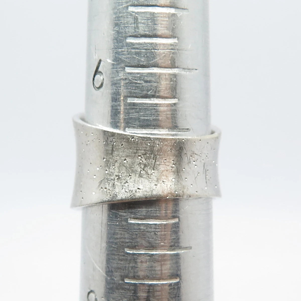 925 Sterling Silver Vintage Textured Wide Ring Size 7