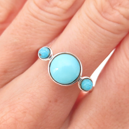 Tehya Oyama 925 Sterling Silver Real Tyrone Turquoise Ring Size 8
