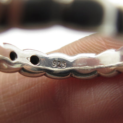 PANDORA 925 Sterling Silver Real Black Spinel Ring Size 7.25