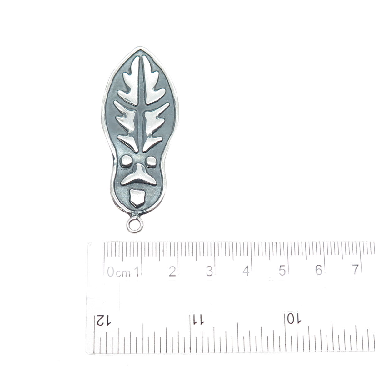 Old Pawn 925 Sterling Silver Vintage Southwestern Feather Oxidized Charm Pendant