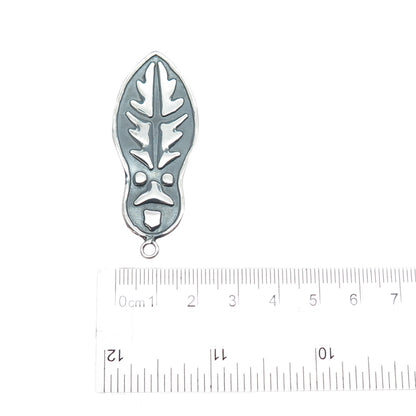 Old Pawn 925 Sterling Silver Vintage Southwestern Feather Oxidized Charm Pendant