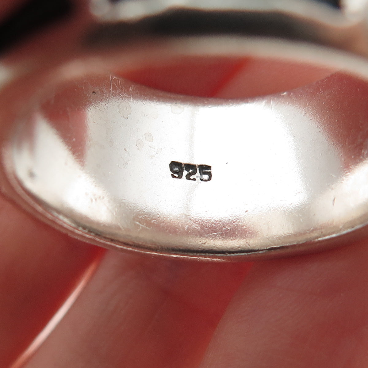 925 Sterling Silver Vintage Modernist Oxidized Wide Band Ring Size 11.25