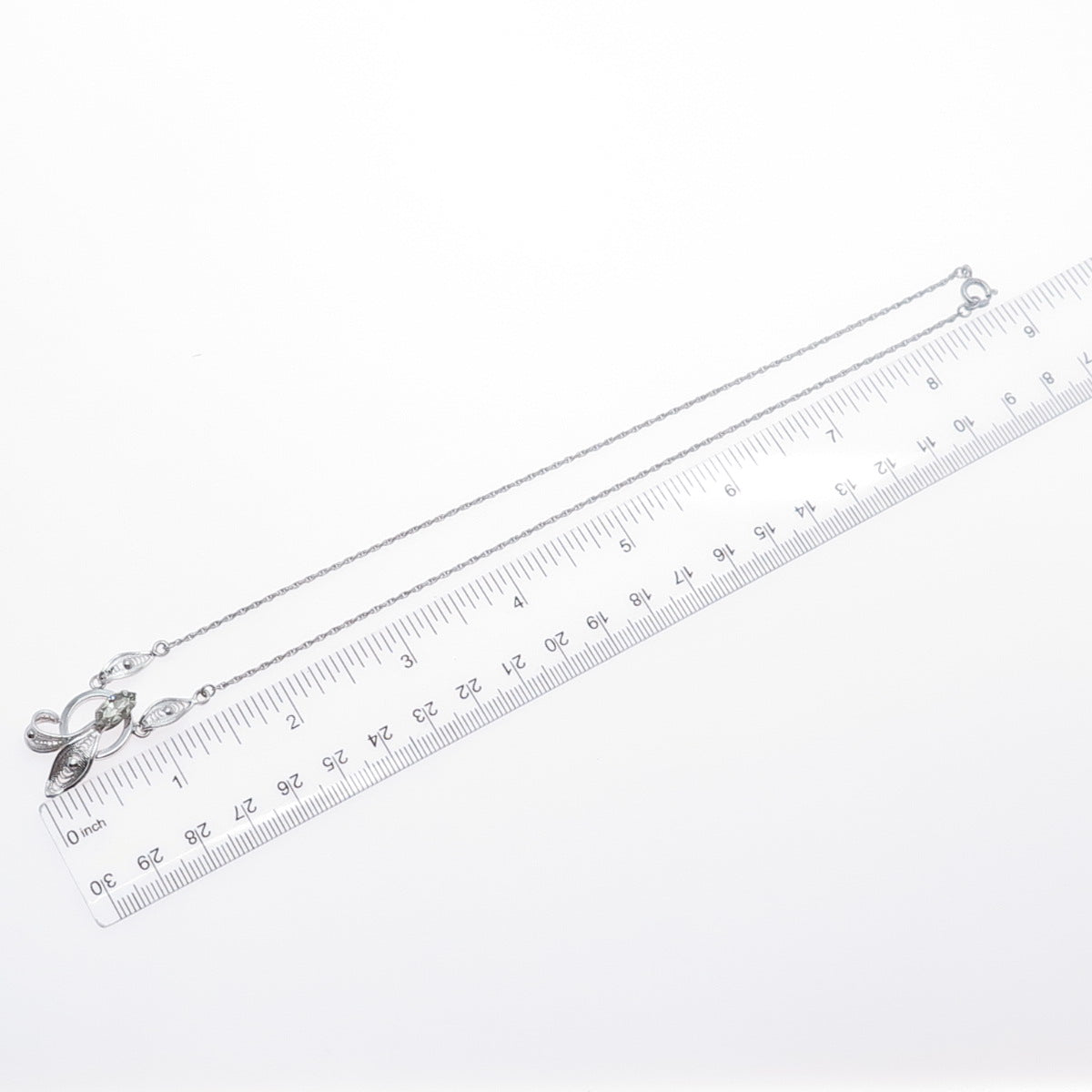 ESPO JOSEPH ESPOSITO Sterling Silver Vintage Rhinestone Filigree Necklace 16"