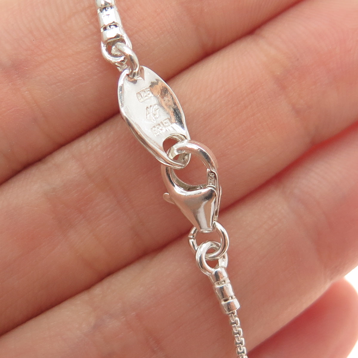 HAGIT GORALI Sterling Vintage Israel Real Pearl Floral Box Chain Necklace 28"