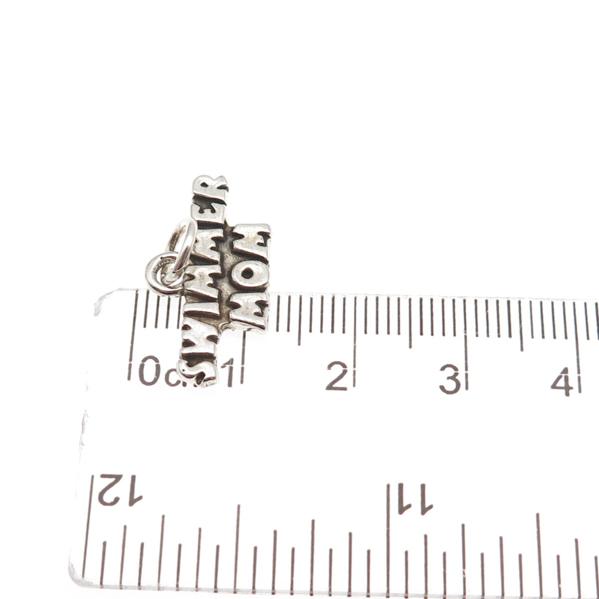 Sundancer 925 Sterling Silver Vintage Swimmer Mom Oxidized Mini Charm Pendant
