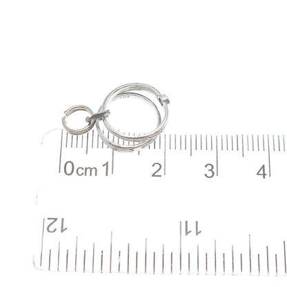 925 Sterling Silver Vintage Rhinestone SET of 2 Wedding Bands Minimalist Pendant