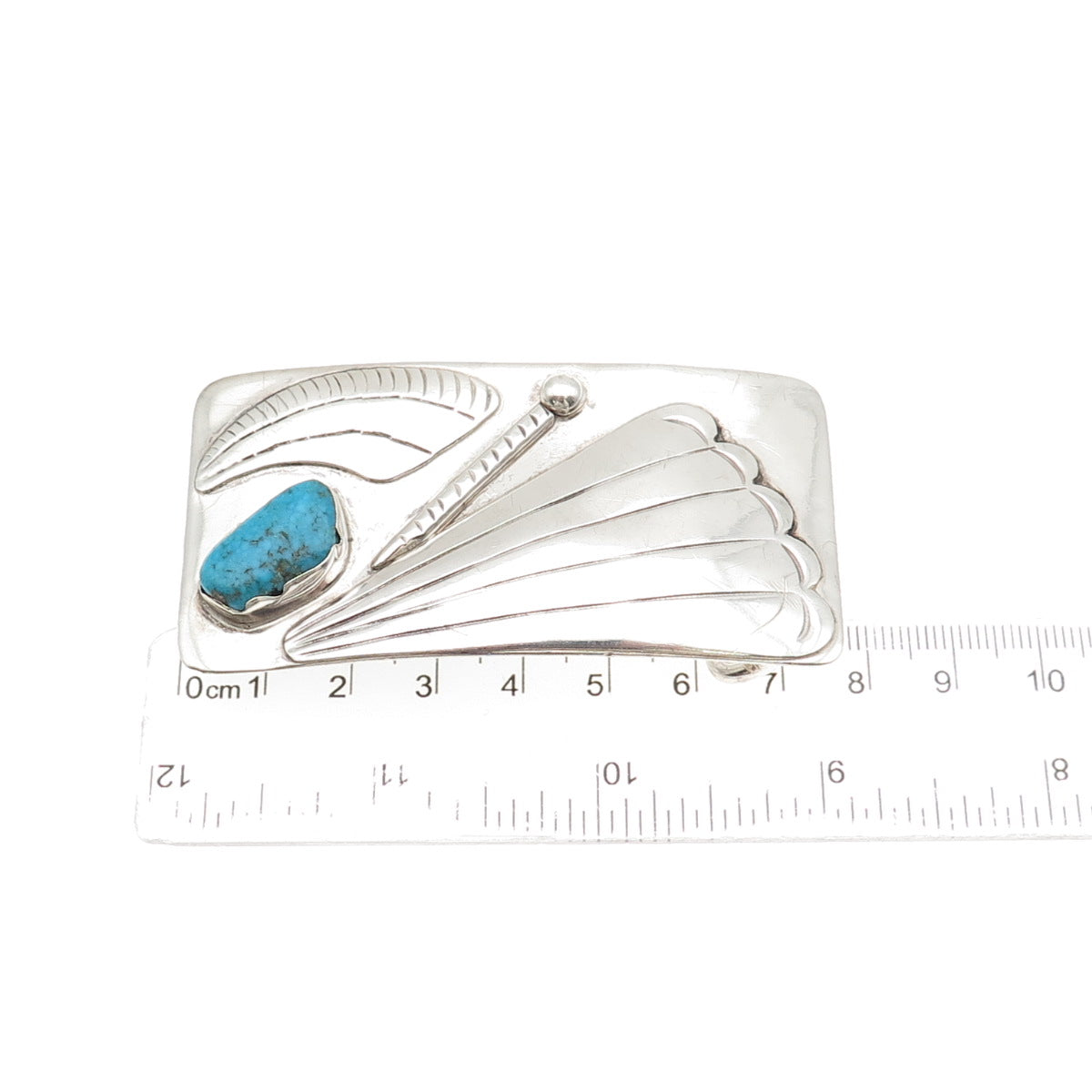 The Navajo Hogan Carl Luthey Old Pawn 925 Sterling Silver Turquoise Belt Buckle