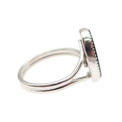 BEAU 925 Sterling Silver Vintage Real Black Onyx Ring Size 5.25