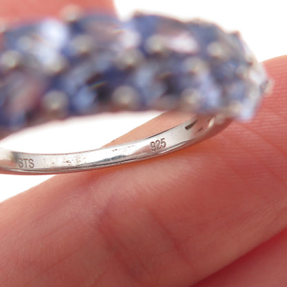 Chuck Clemency 925 Sterling Silver Real Marquise-Cut Tanzanite Ring Size 8