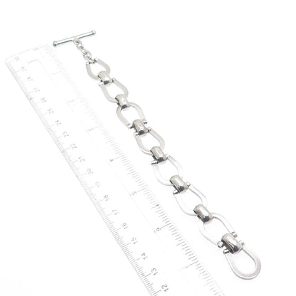 925 Sterling Silver Vintage Mexico Horseshoe Link Bracelet 7.5"