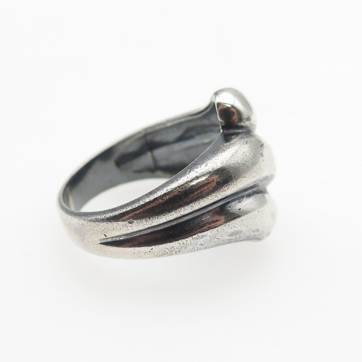 MWS Mark Washerman Samara Sterling Silver Vintage Modernist Oxidized Ring Size 7