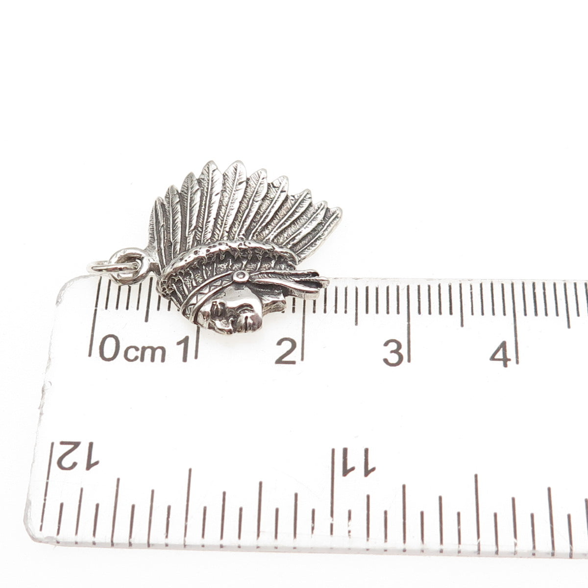 925 Sterling Silver Vintage 1982 Southwestern Indian Chief Mini Charm Pendant