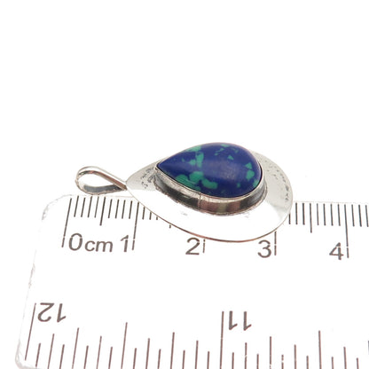 R.W. Johnson Navajo Old Pawn 925 Sterling Silver Vintage Azurite Charm Pendant