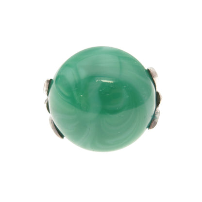 925 Sterling Antique Real Agate & Rhinestone Ring Size 2.5 (missing 1 stone)