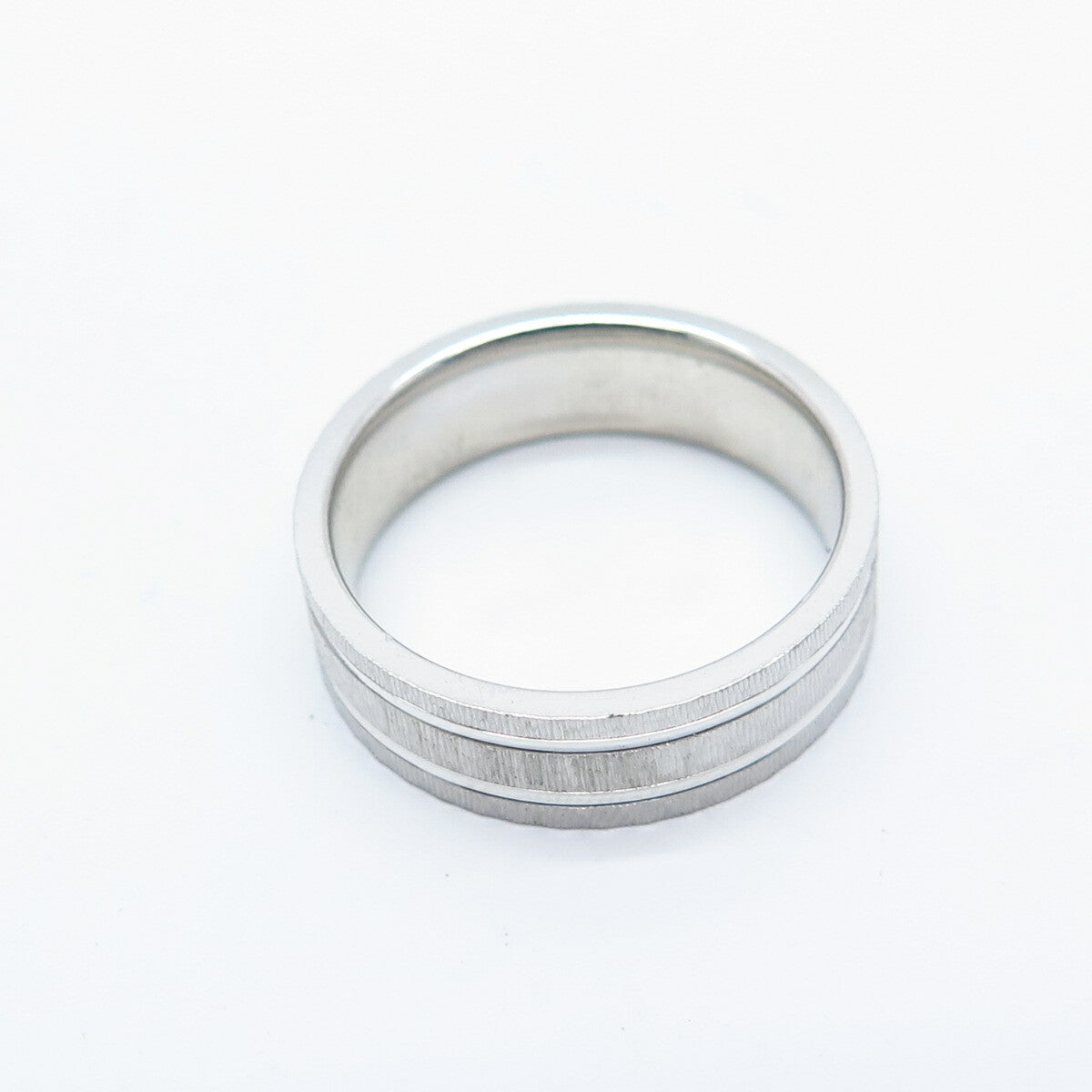 925 Sterling Silver Textured Band Ring Size 6.75
