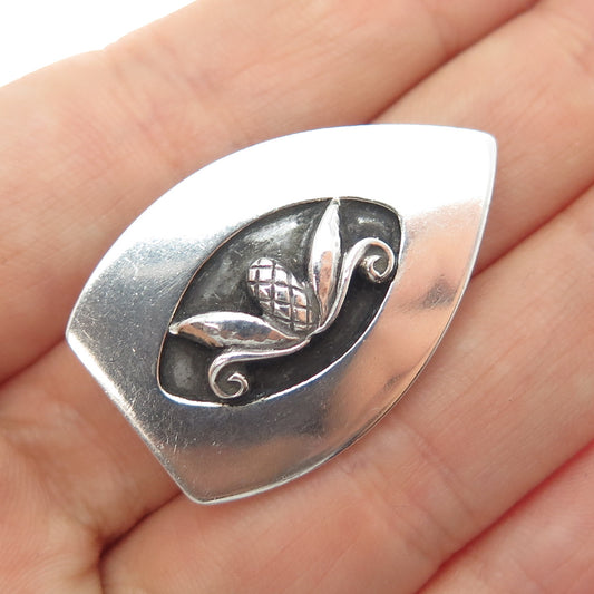 GEORG JENSEN 925 Sterling Silver Vintage Acorn Oxidized Pin Brooch #429A