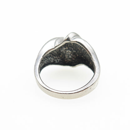 CHAPAL ZENRAY 925 Sterling Silver Vintage Modernist Oxidized Ring Size 7