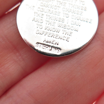 925 Sterling Silver Vintage Prayer Hands Religious Charm Pendant