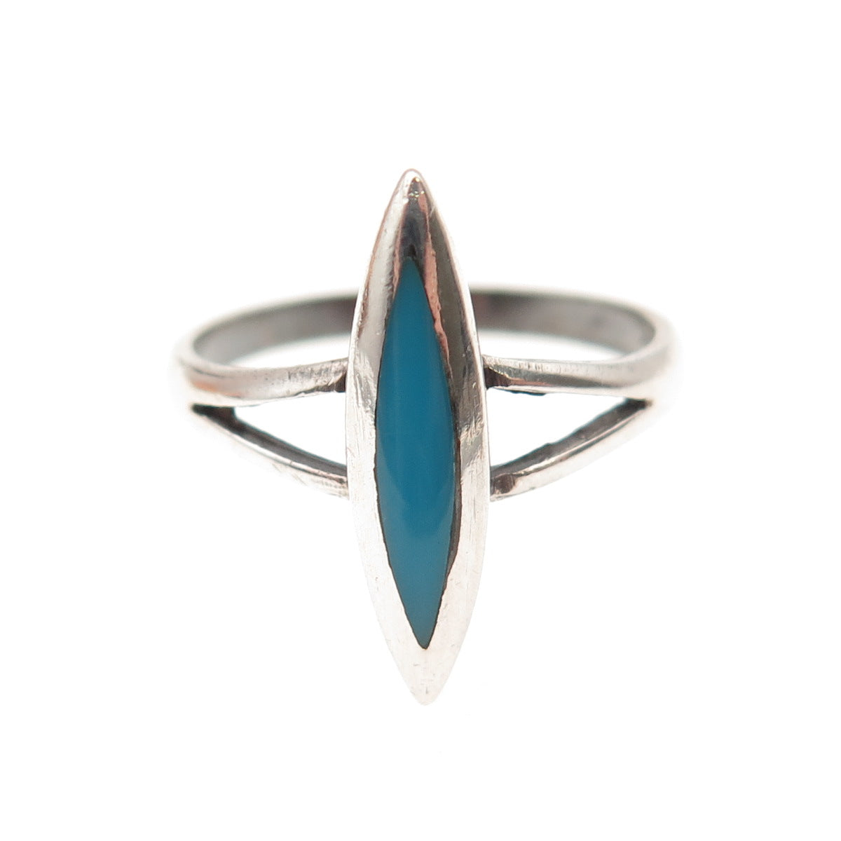 Old Pawn 925 Sterling Silver Vintage Southwestern Bisbee Turquoise Ring Size 6