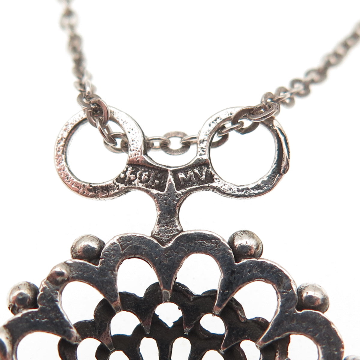 Martti Viikinniemi 830H Silver Vintage Finland Modernist Floral Necklace 16"